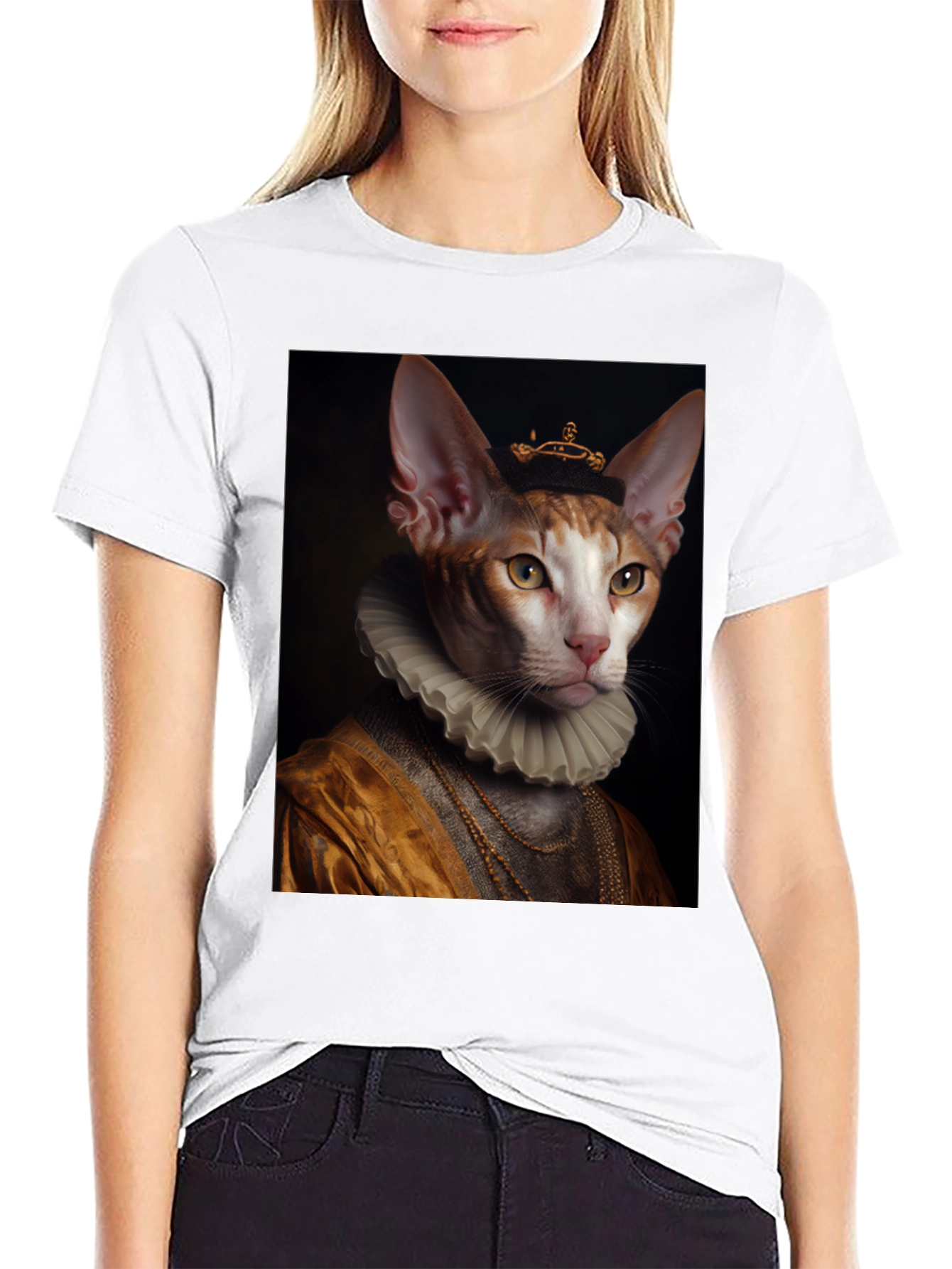 Cat King Portrait T-Shirt - Unique Graphic Tee