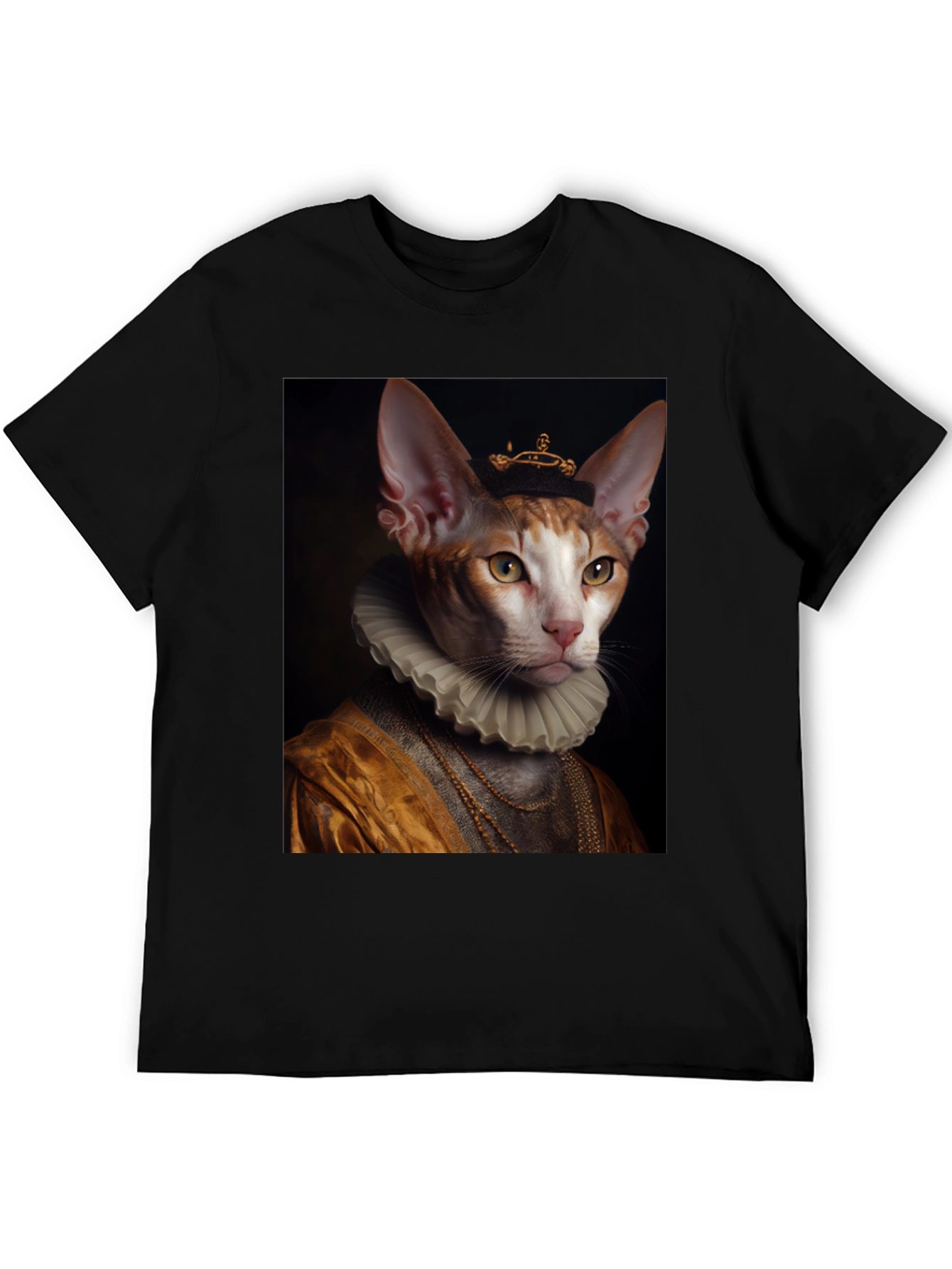 Cat King Portrait T-Shirt - Unique Graphic Tee