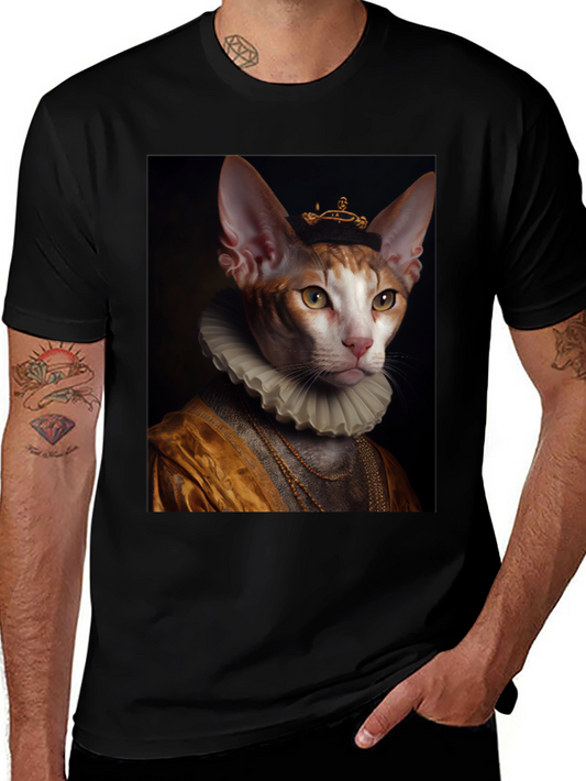 Cat King Portrait T-Shirt - Unique Graphic Tee