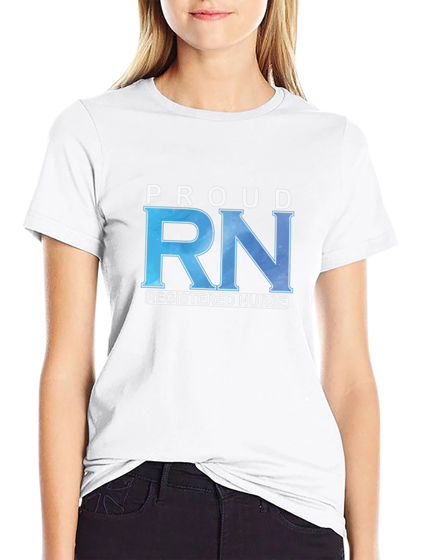 Proud RN Registered Nurse Black T-Shirt