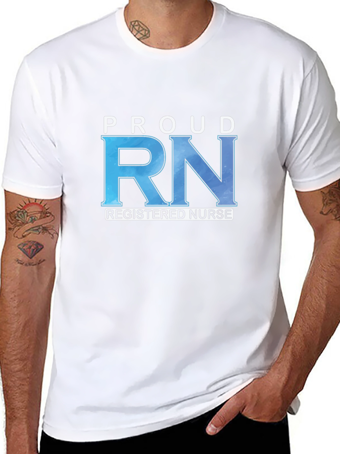 Proud RN Registered Nurse Black T-Shirt