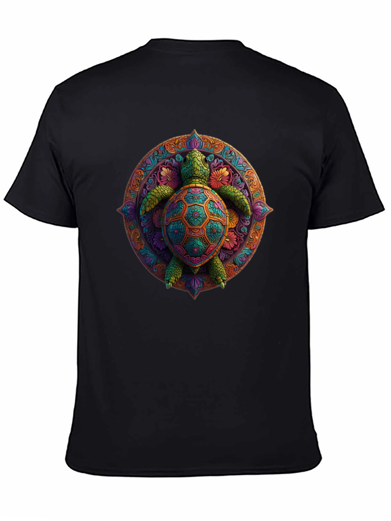 Turtle Mandala Graphic Tee - Black