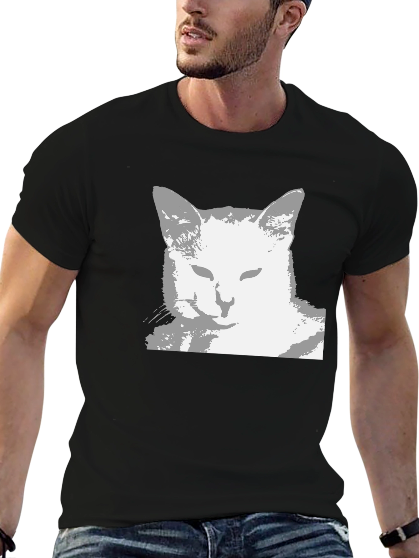 Cool Cat Graphic Tee - Black Unisex Shirt