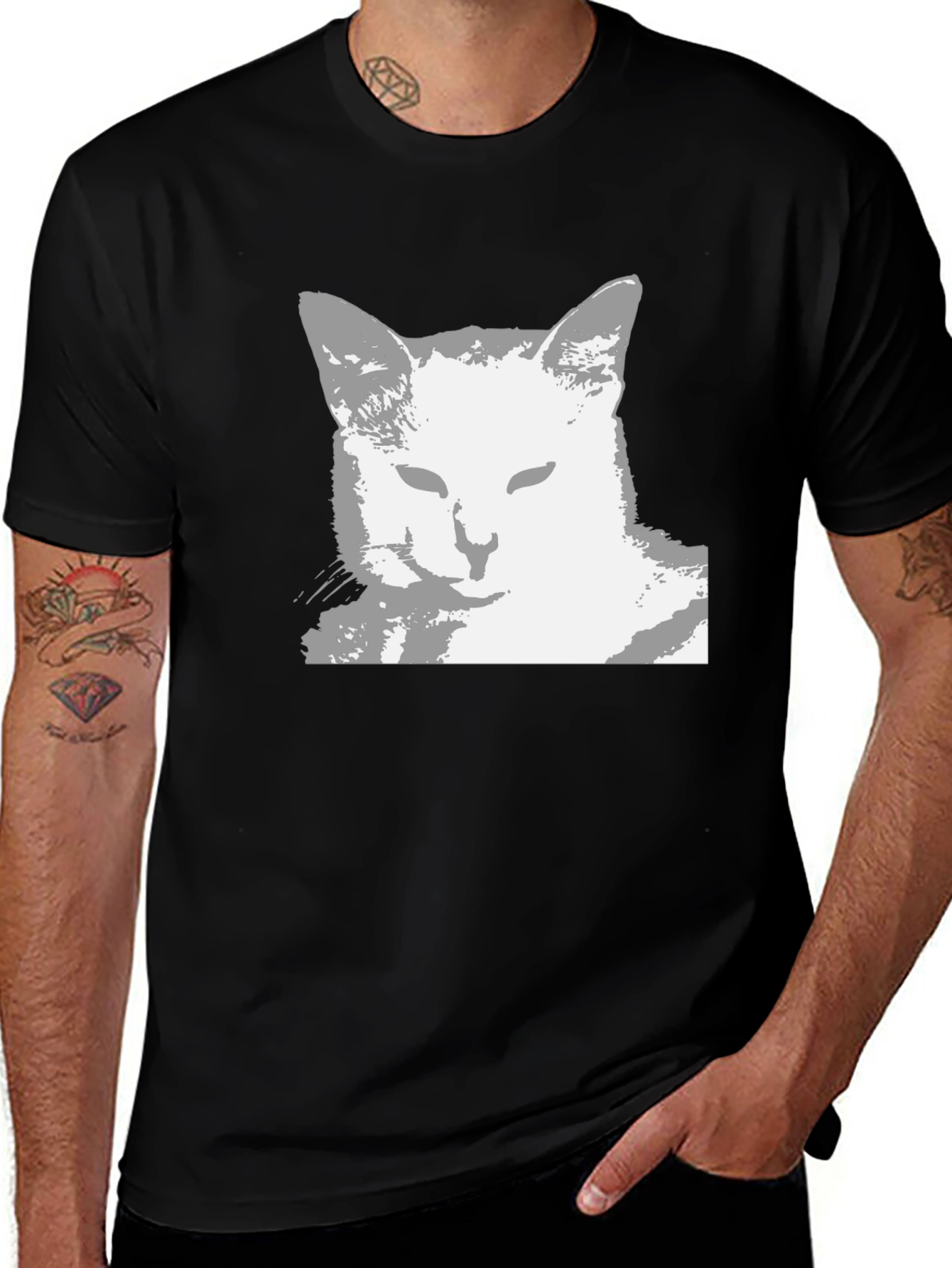 Cool Cat Graphic Tee - Black Unisex Shirt