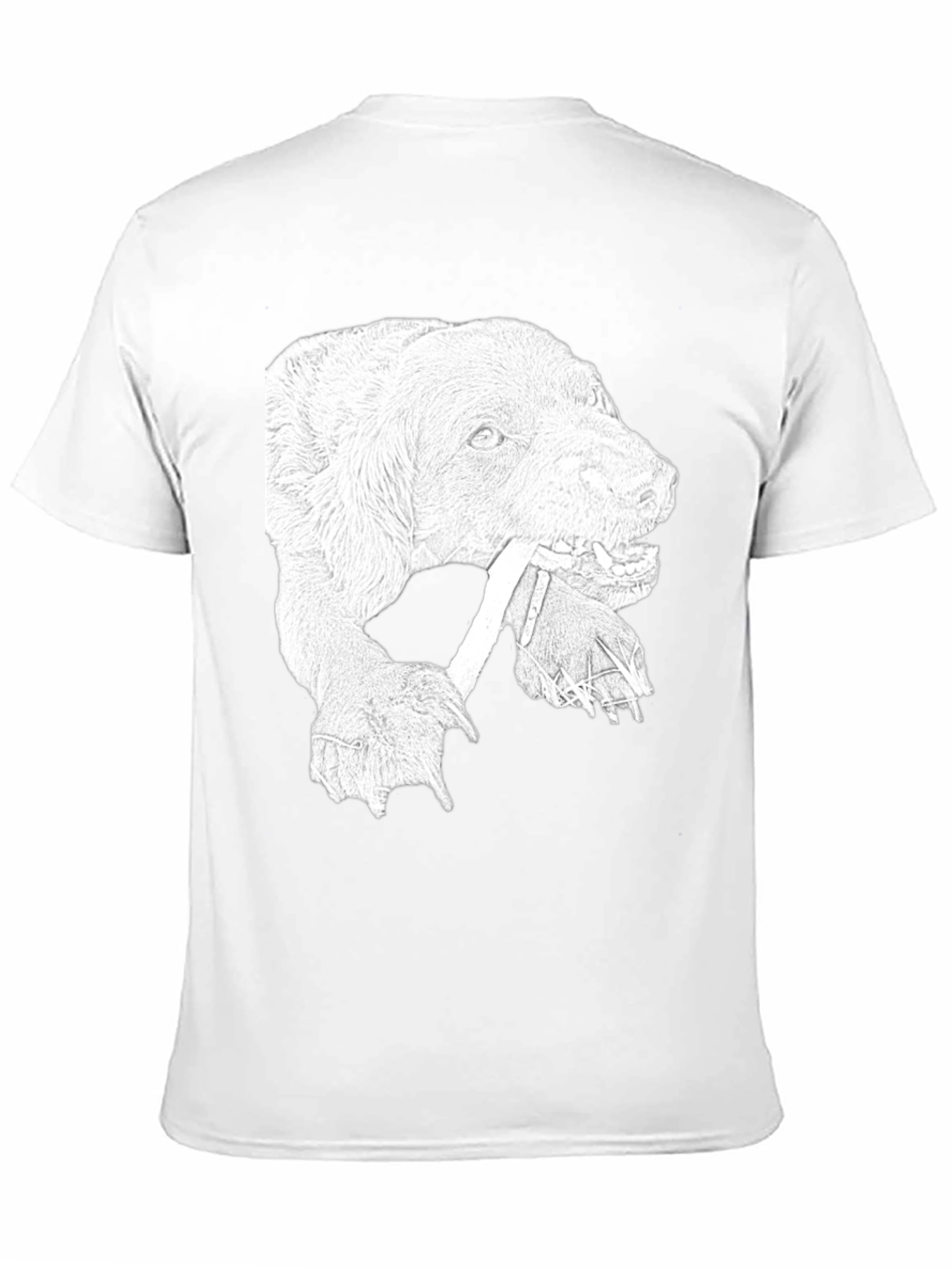 Dog with Bone Graphic Tee - Black Cotton T-Shirt
