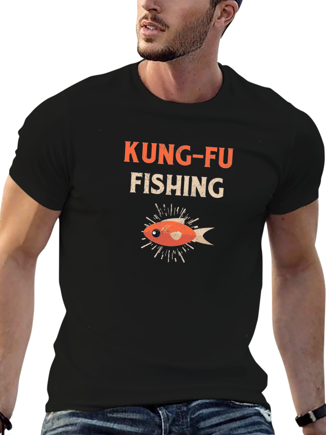 Kung-Fu Fishing Graphic Tee - Unique Style!