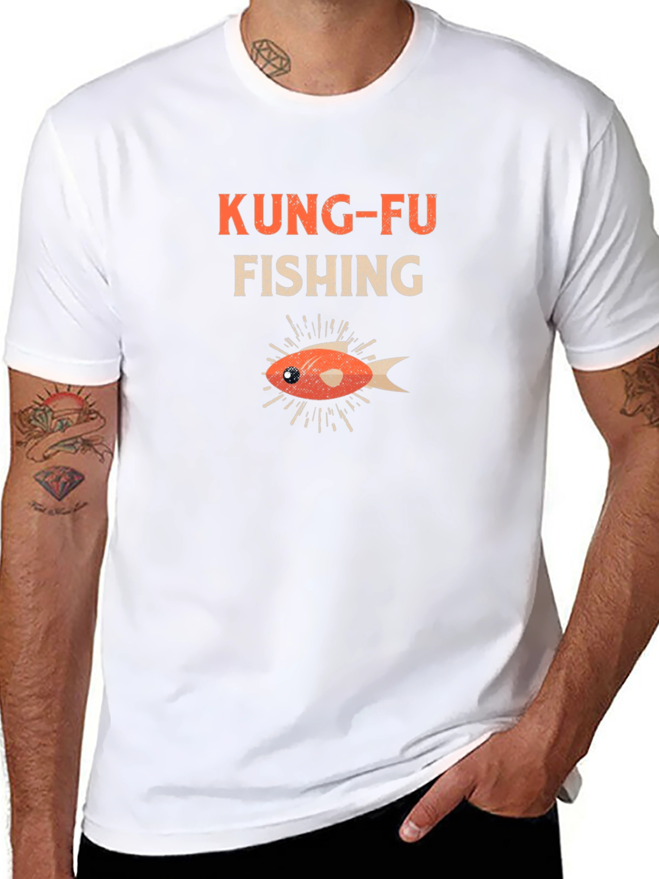 Kung-Fu Fishing Graphic Tee - Unique Style!