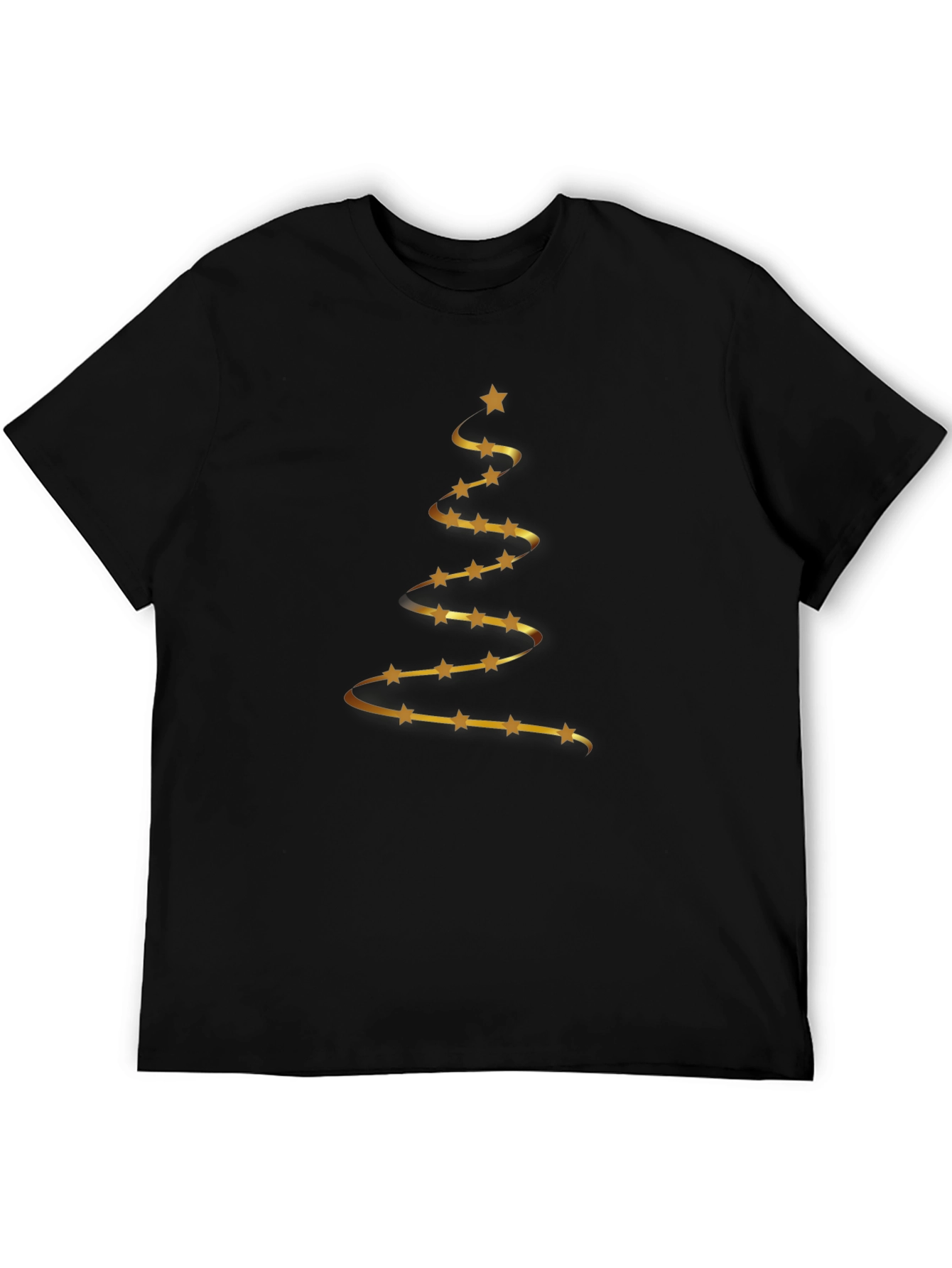 Festive Gold Star Christmas Tree T-Shirt