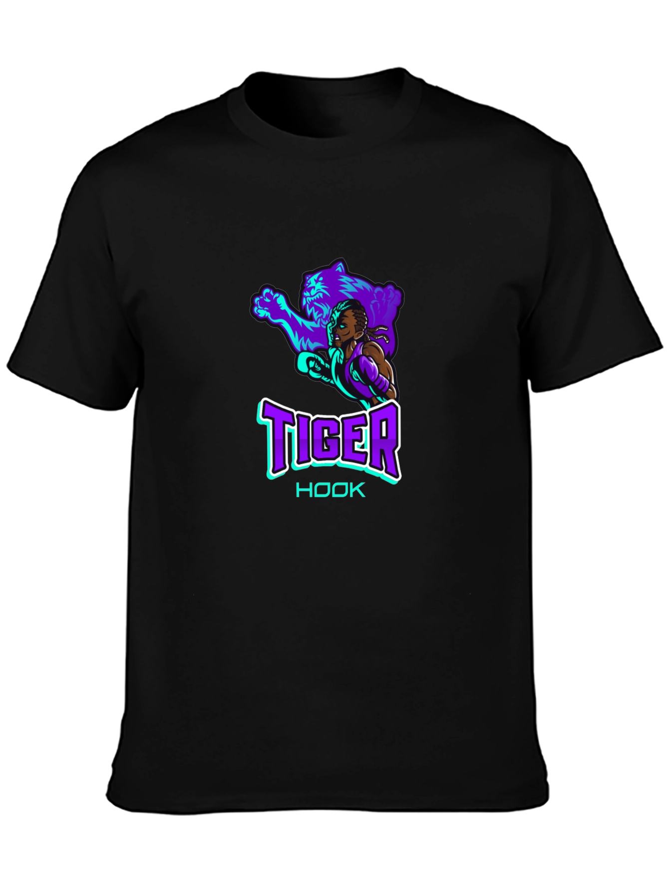 Tiger Hook Graphic Tee - Cool Black T-Shirt