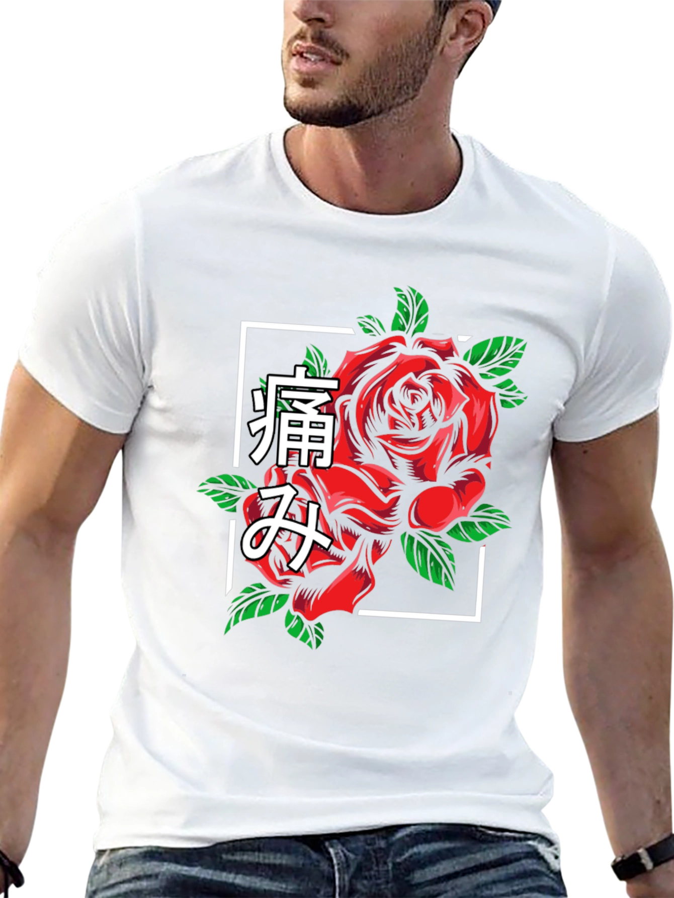 Rose Graphic T-Shirt - Japanese Pain Design