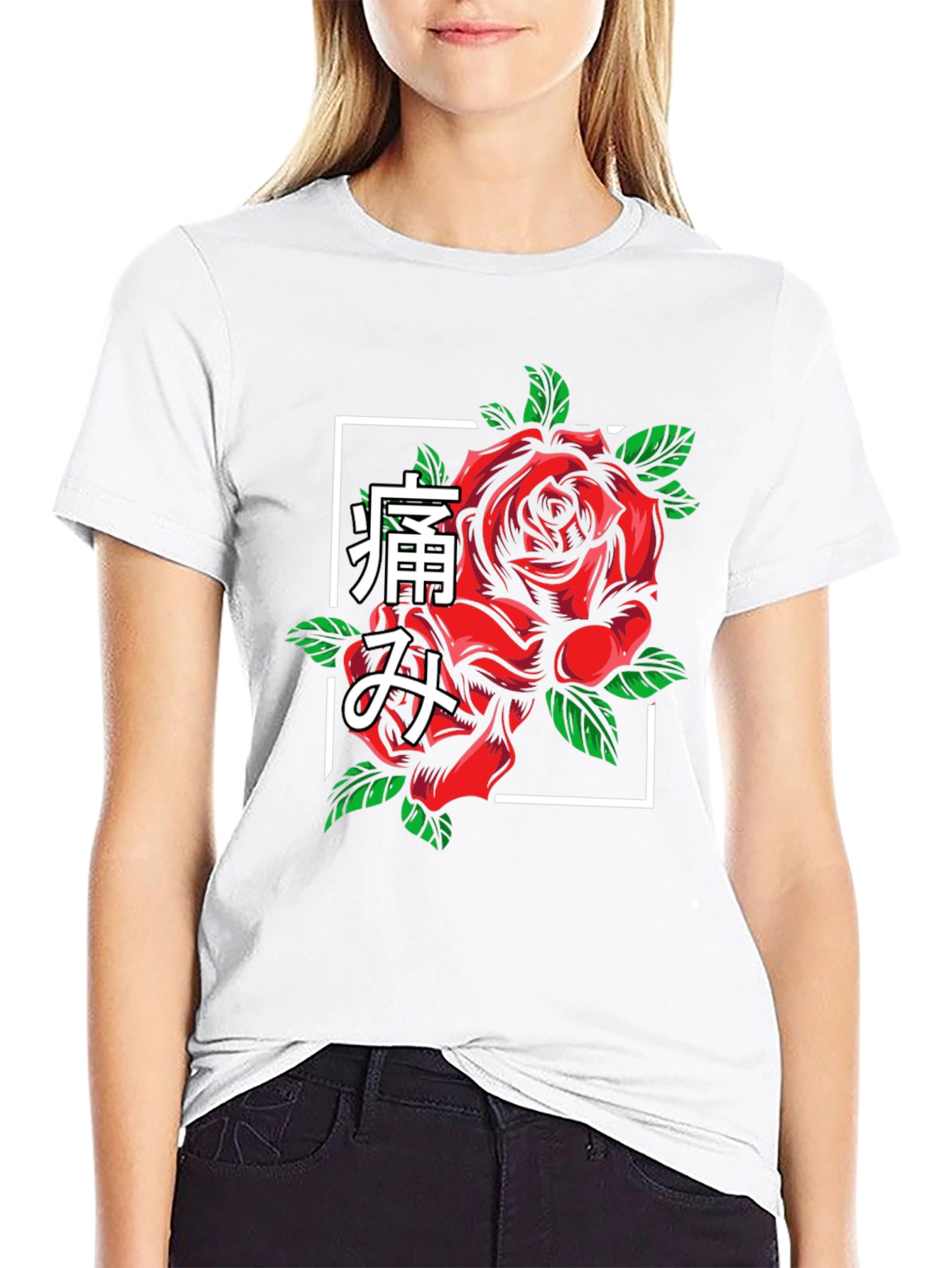 Rose Graphic T-Shirt - Japanese Pain Design