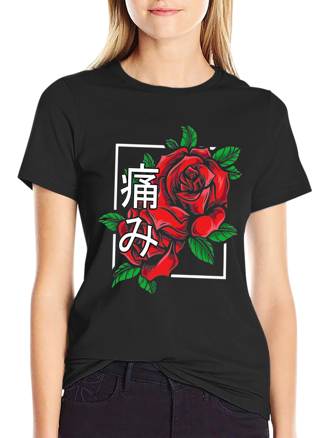 Rose Graphic T-Shirt - Japanese Pain Design