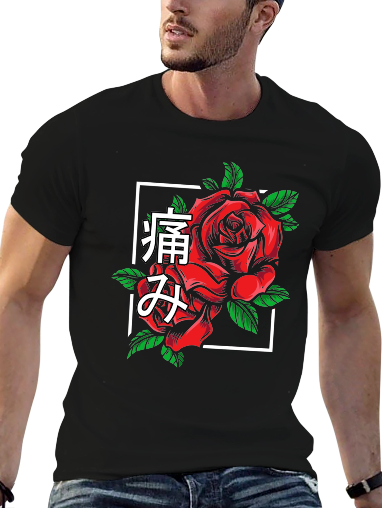 Rose Graphic T-Shirt - Japanese Pain Design