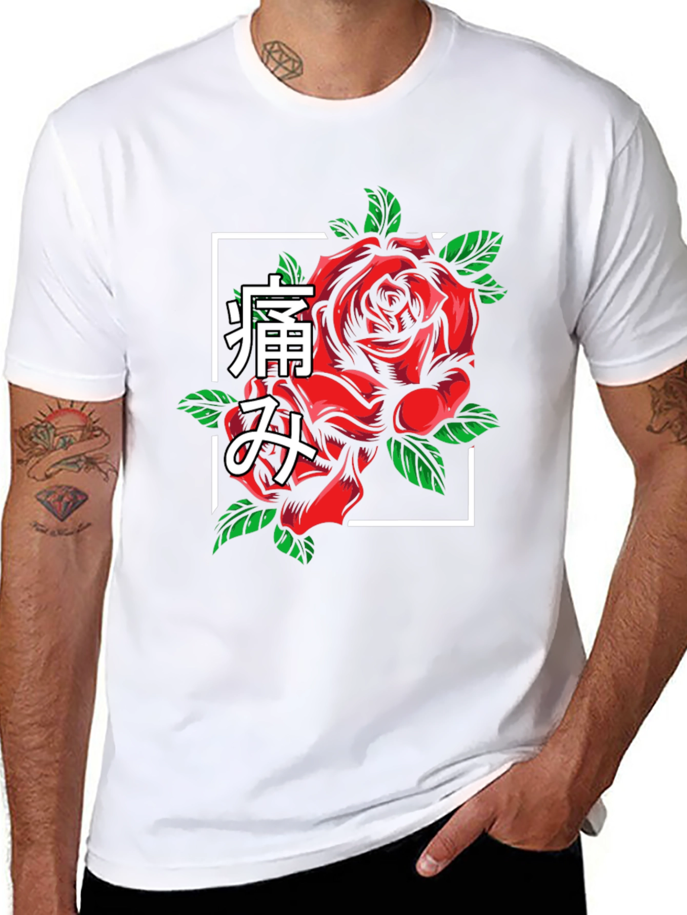Rose Graphic T-Shirt - Japanese Pain Design