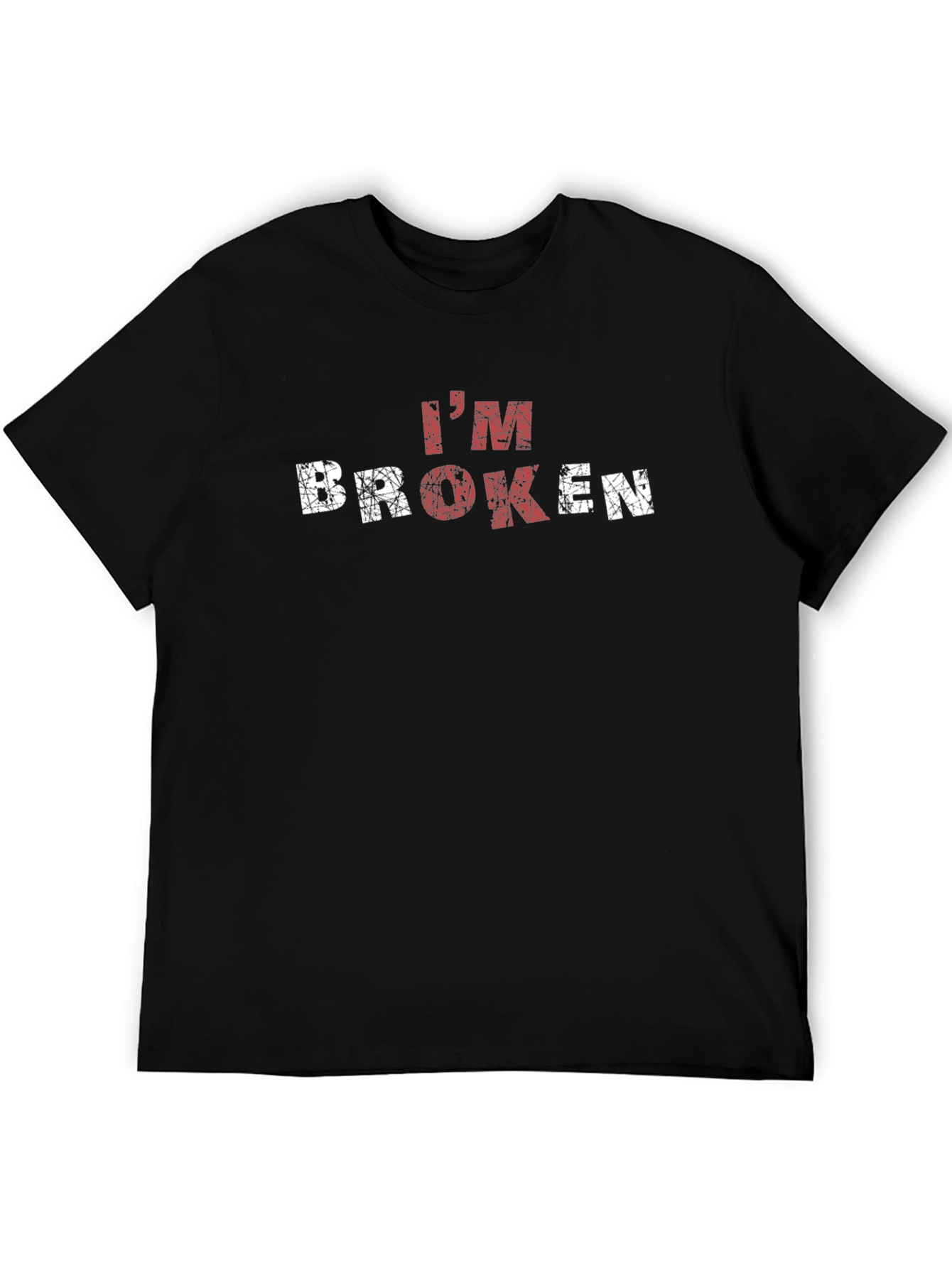 Im Broken Graphic Tee - Distressed Print T-Shirt