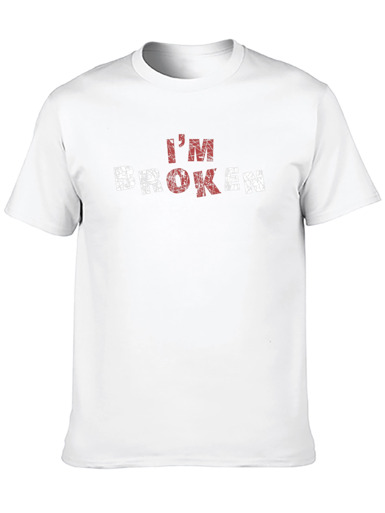 Im Broken Graphic Tee - Distressed Print T-Shirt