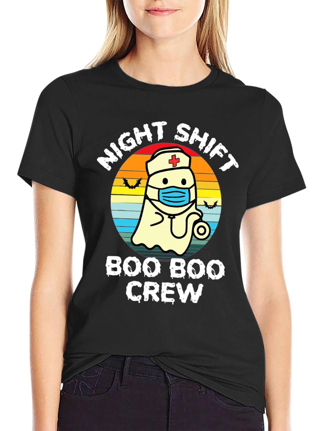 Night Shift Boo Boo Crew Nurse Ghost T-Shirt