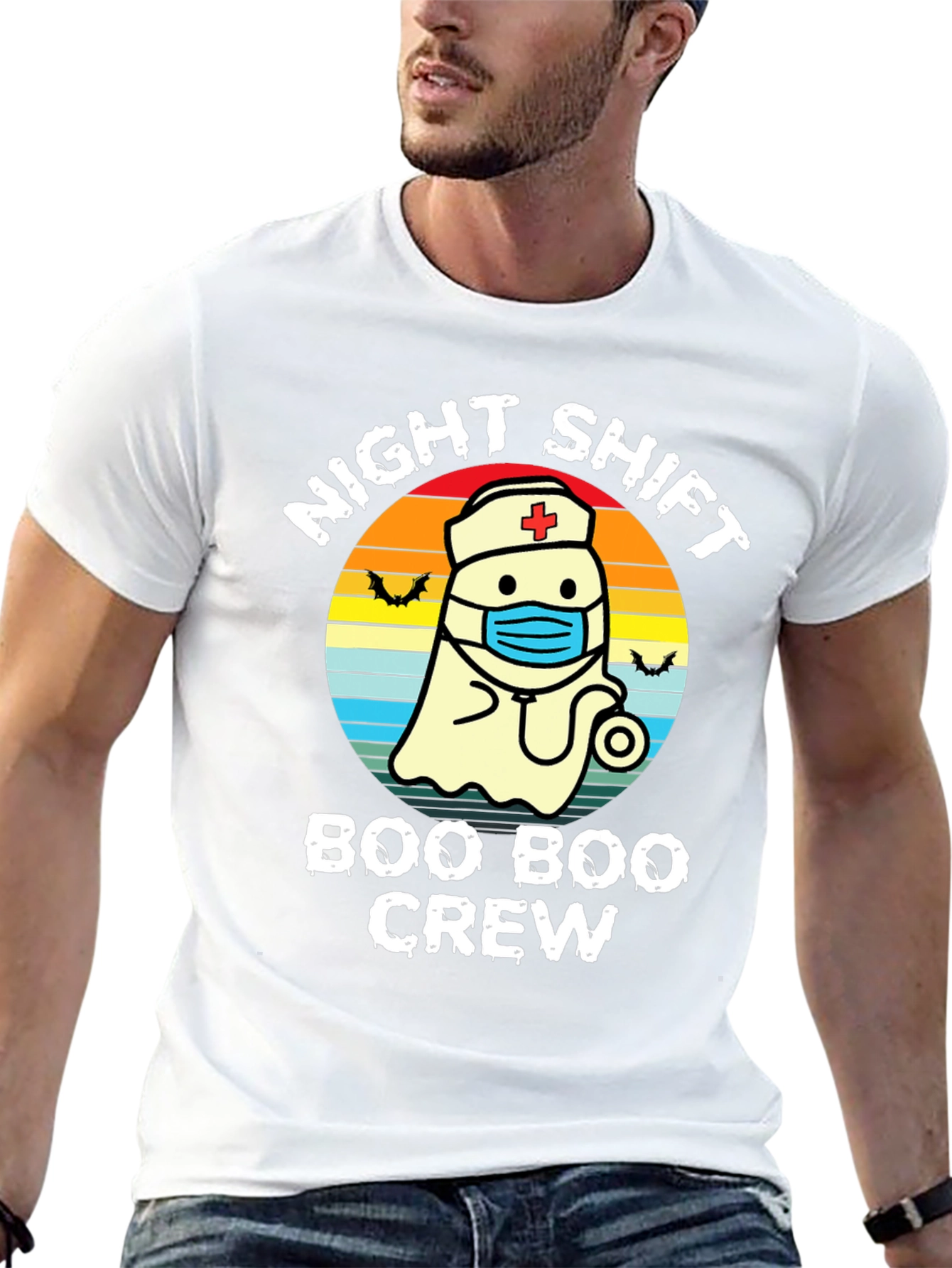 Night Shift Boo Boo Crew Nurse Ghost T-Shirt