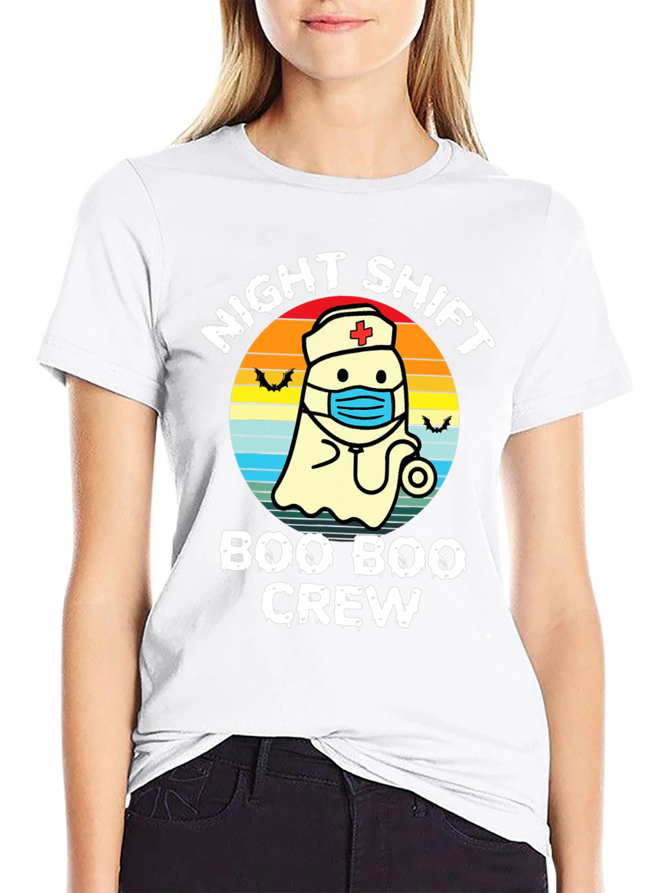 Night Shift Boo Boo Crew Nurse Ghost T-Shirt