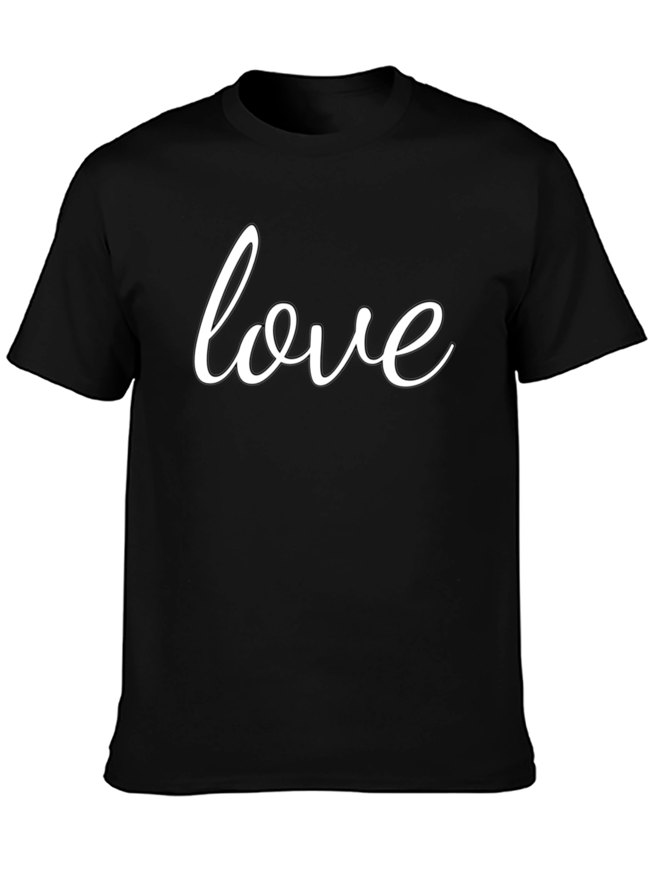 Love Script Black T-Shirt - Soft Cotton Tee