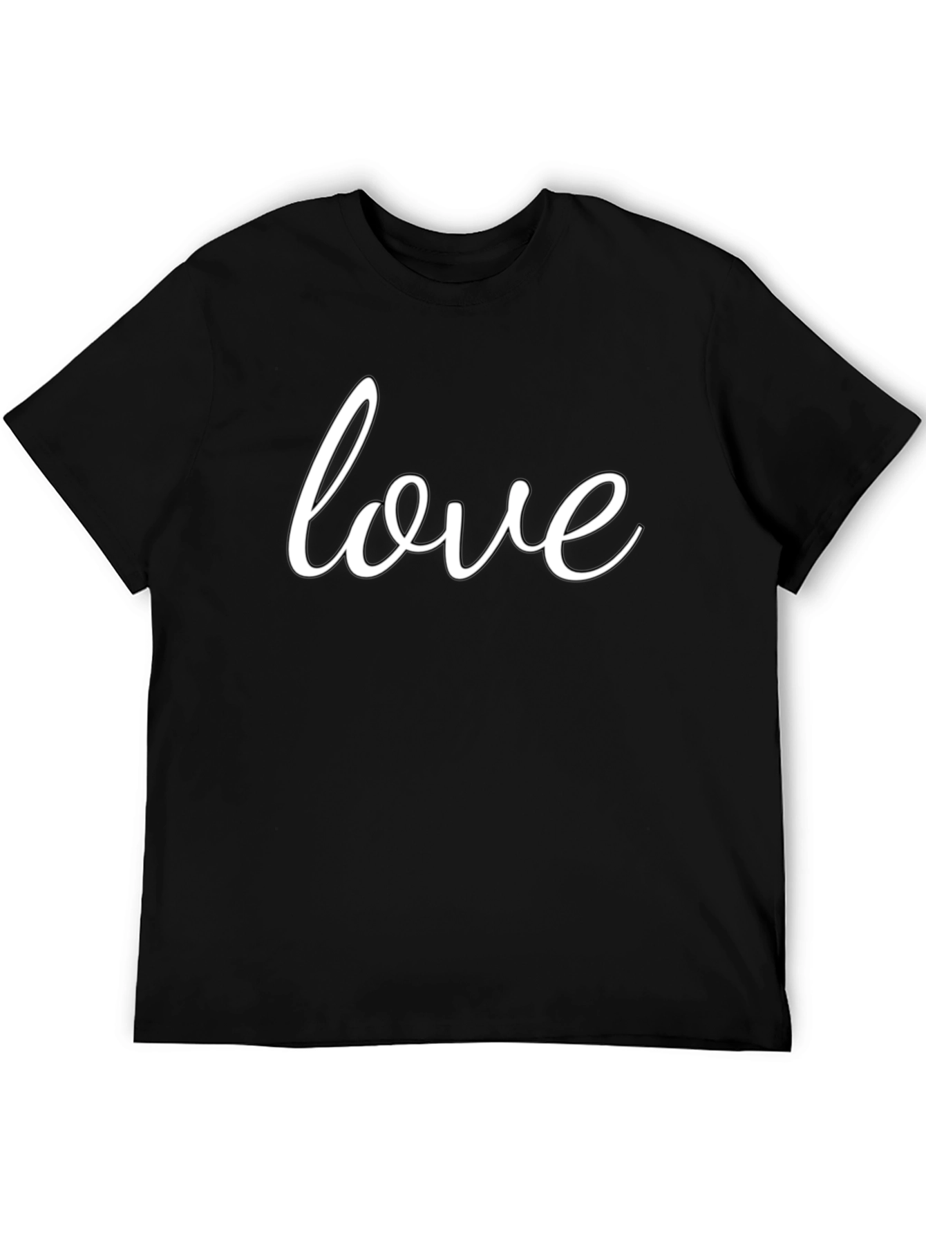Love Script Black T-Shirt - Soft Cotton Tee