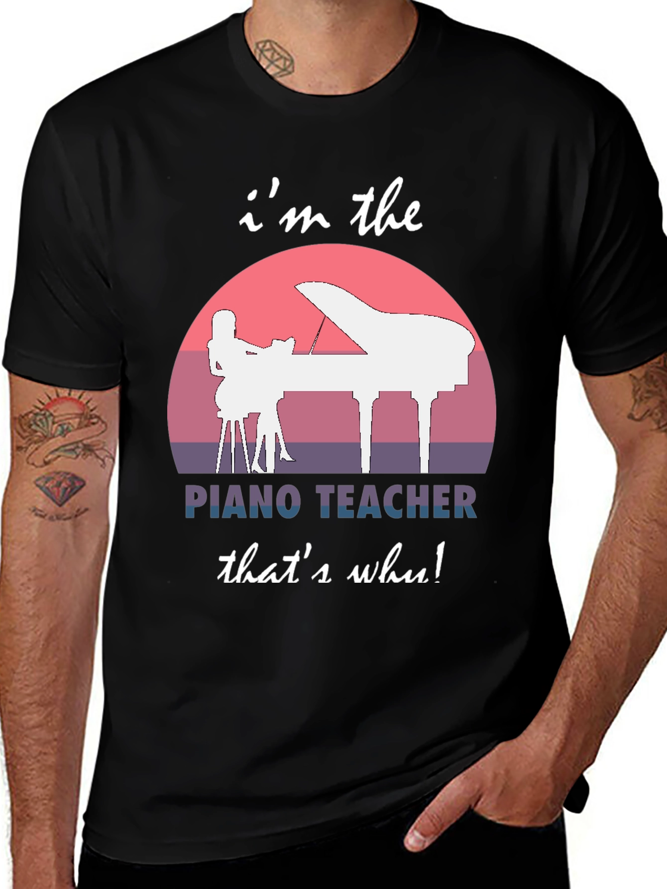 Piano Teacher Graphic Tee - Music Instructor Gift