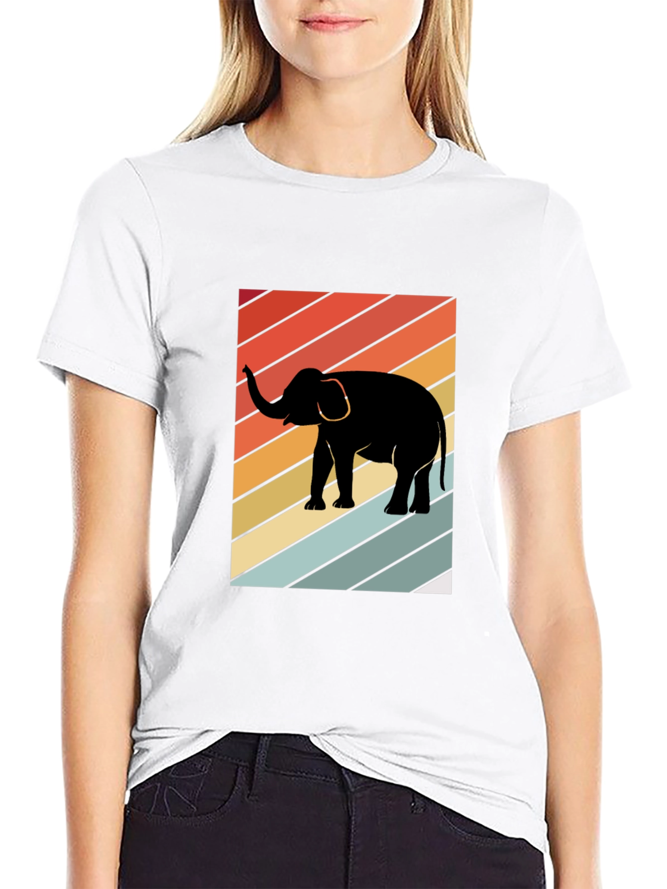 Retro Elephant Graphic T-Shirt