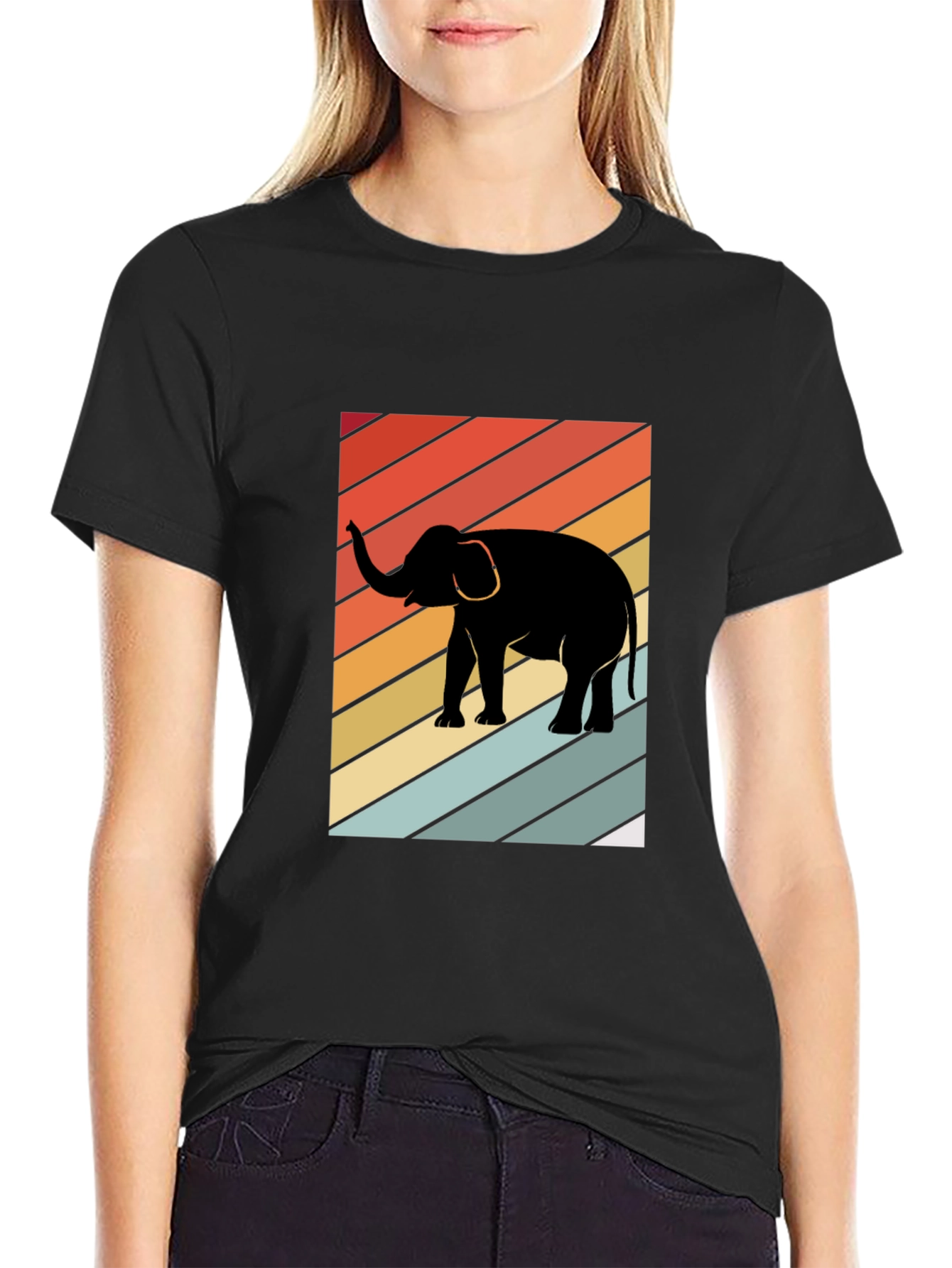 Retro Elephant Graphic T-Shirt