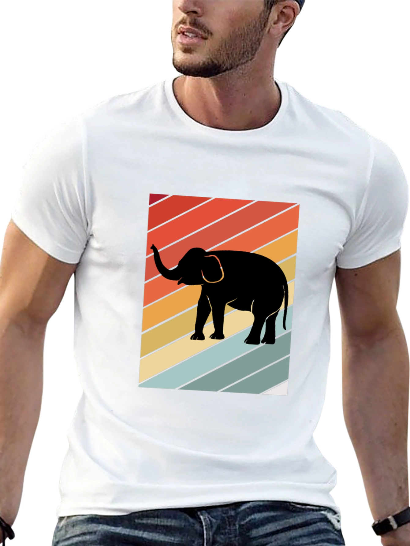 Retro Elephant Graphic T-Shirt