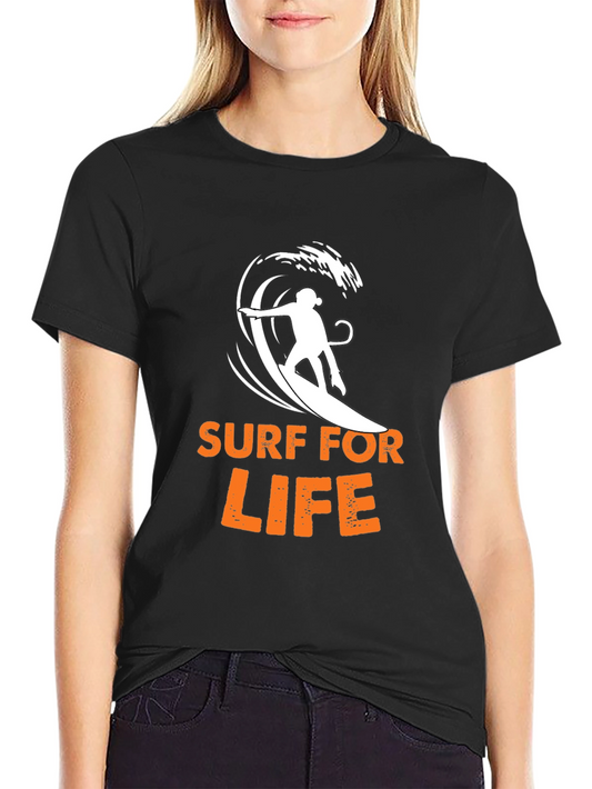 Surf For Life Graphic Tee - Black