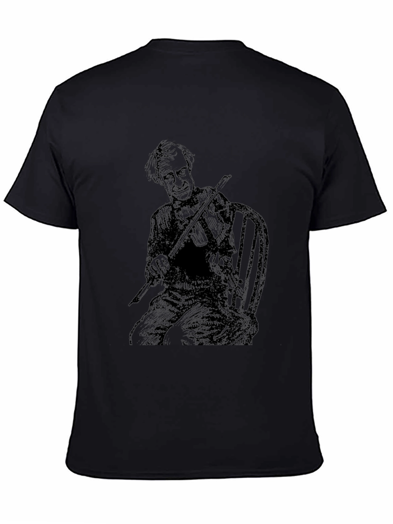 Musician Sketch T-Shirt - Black Cotton Tee
