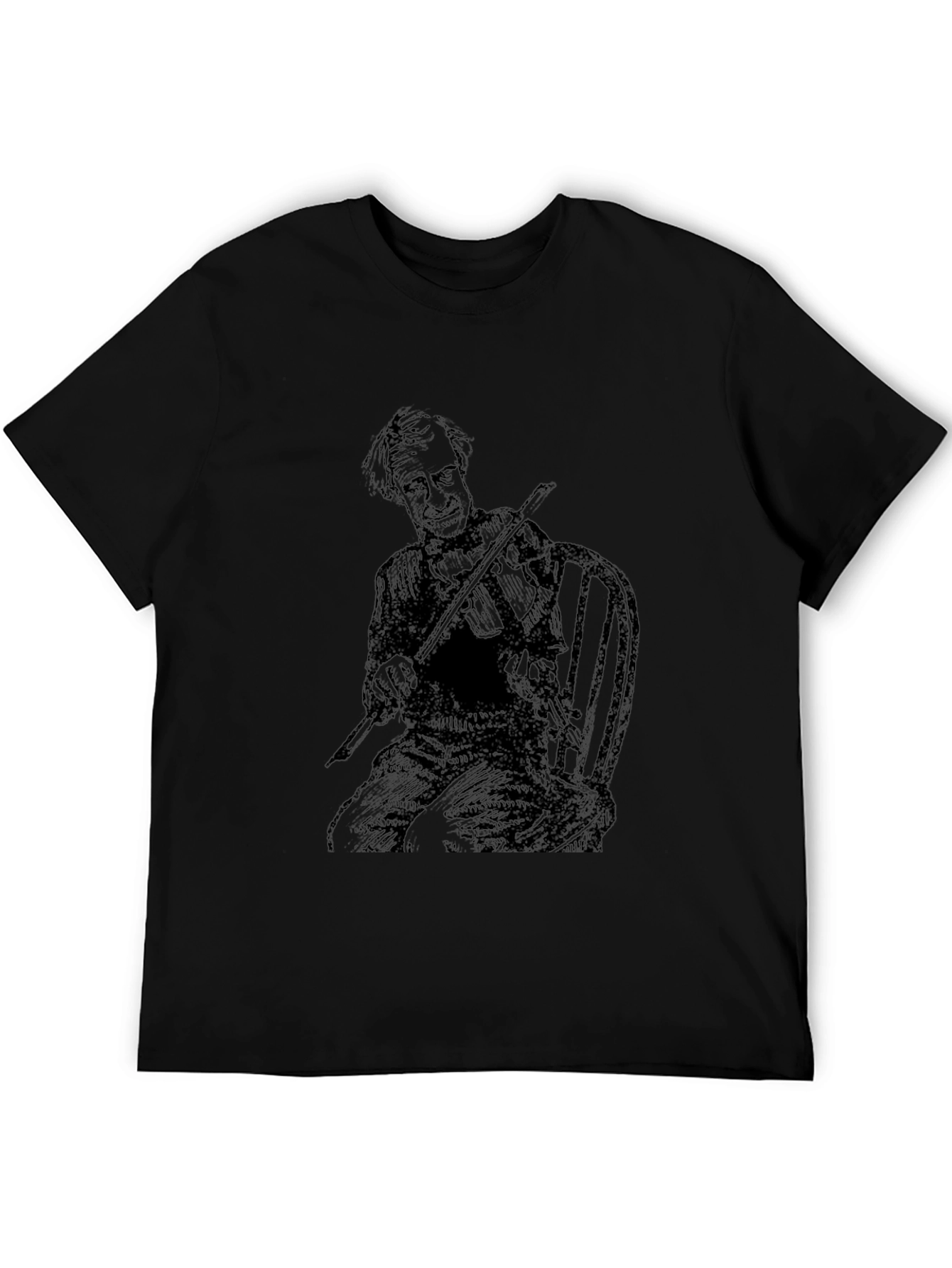 Musician Sketch T-Shirt - Black Cotton Tee