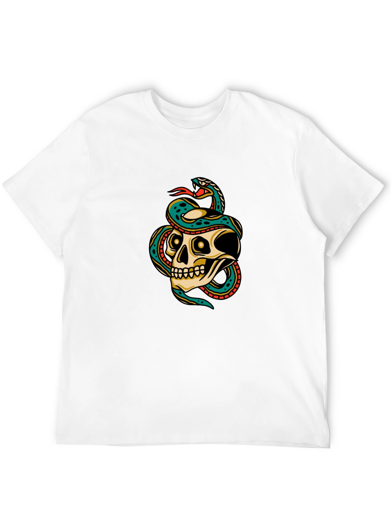Skull and Snake Graphic Tee - Mens Black T-Shirt