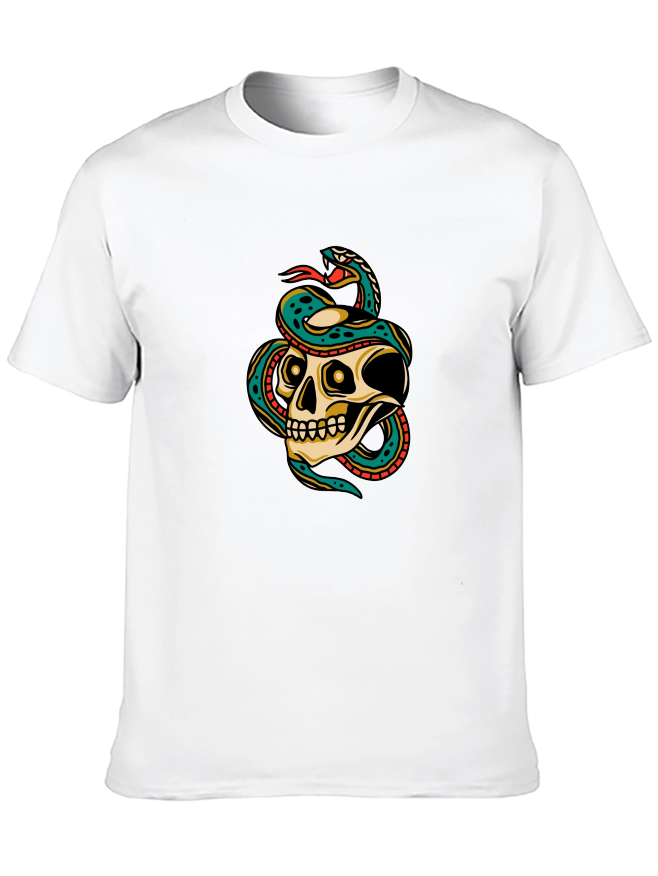 Skull and Snake Graphic Tee - Mens Black T-Shirt