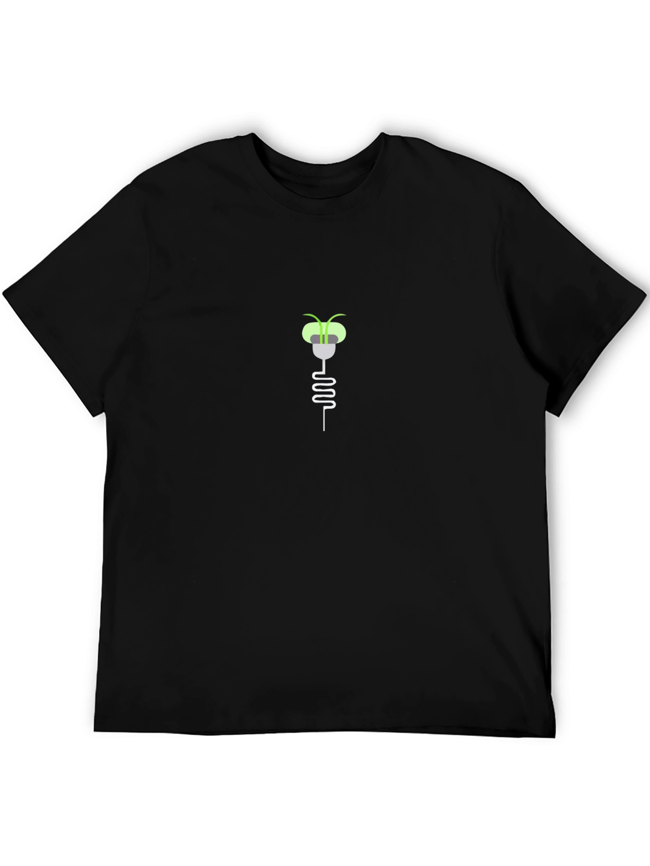 Eco-Friendly Plant Plug Graphic Tee - Black