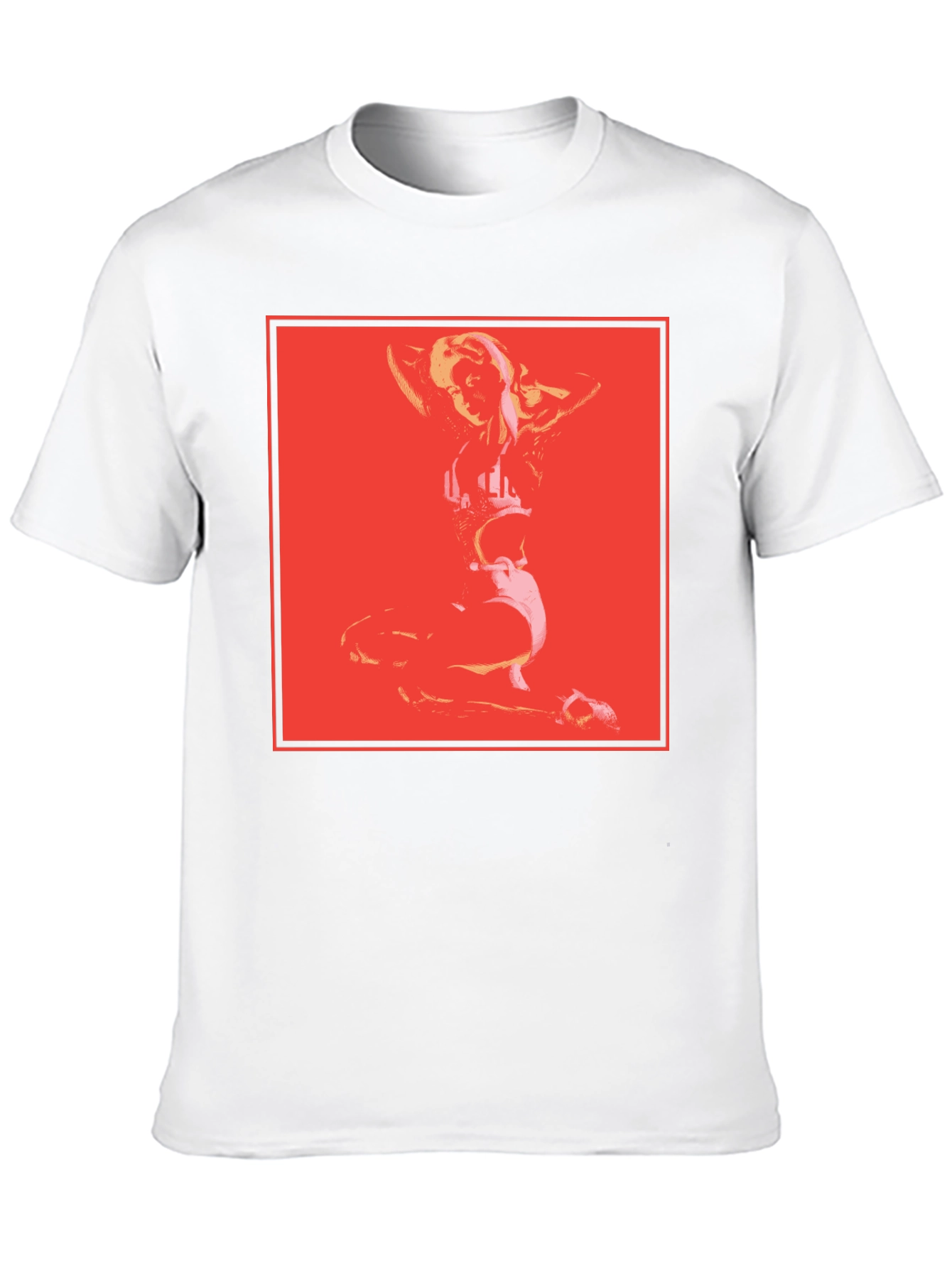 Retro Pop Art Graphic Tee - Black Cotton Blend