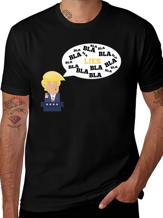 Political Humor T-Shirt - Trump Lies Speech Bubble Design