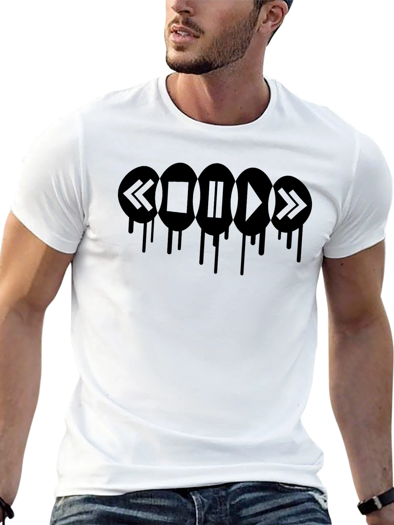 Dripping Media Player Black T-Shirt