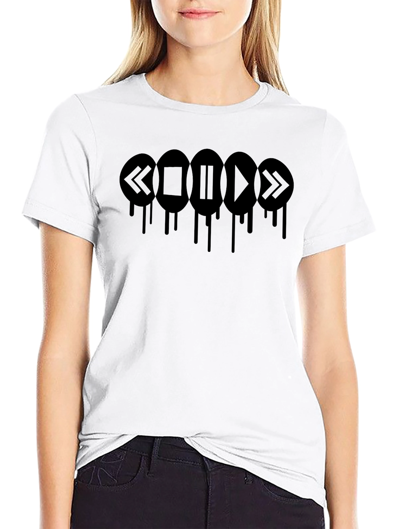 Dripping Media Player Black T-Shirt