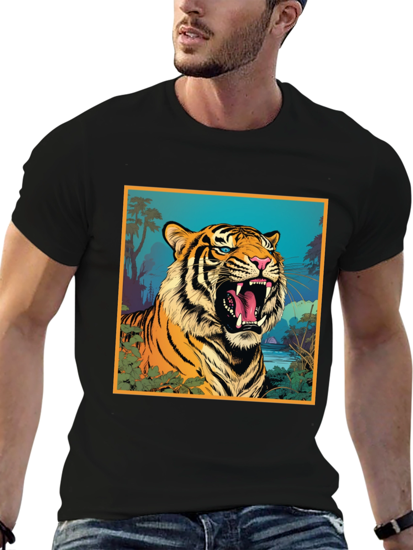 Tiger Graphic Tee - Bold & Vibrant Design