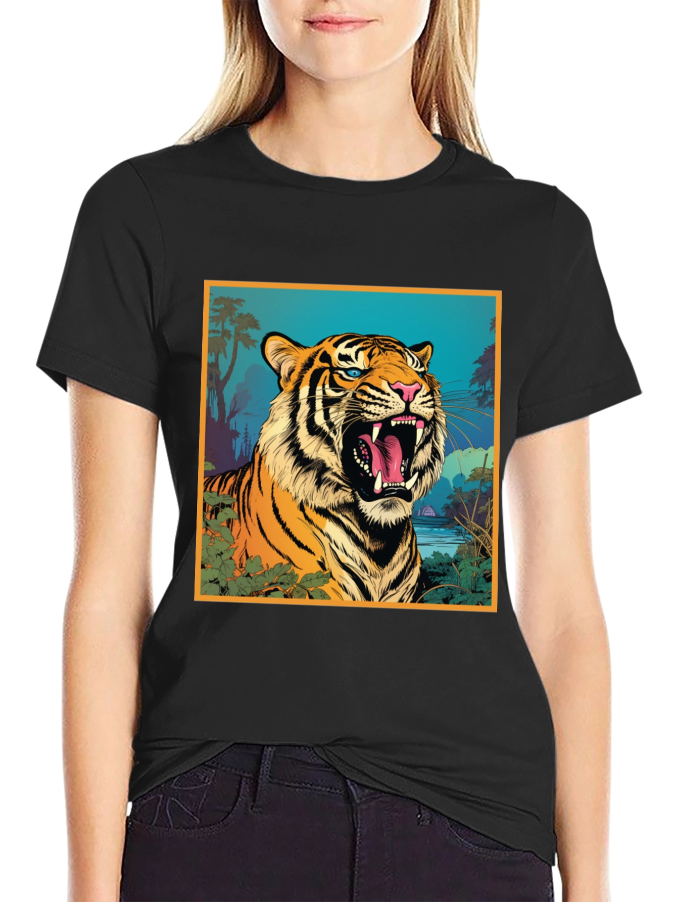 Tiger Graphic Tee - Bold & Vibrant Design