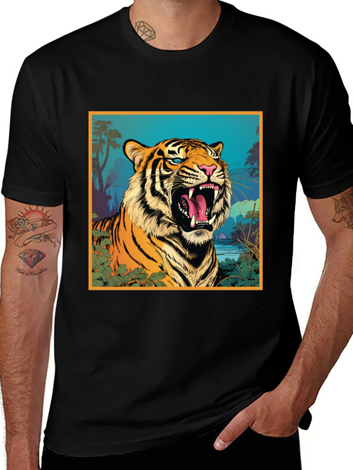 Tiger Graphic Tee - Bold & Vibrant Design