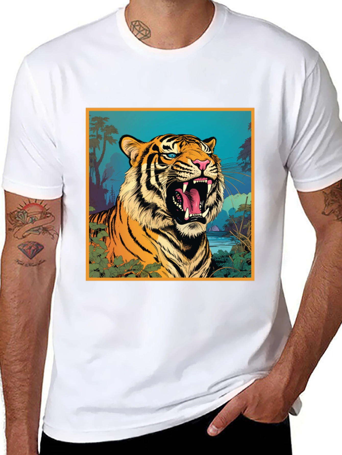Tiger Graphic Tee - Bold & Vibrant Design