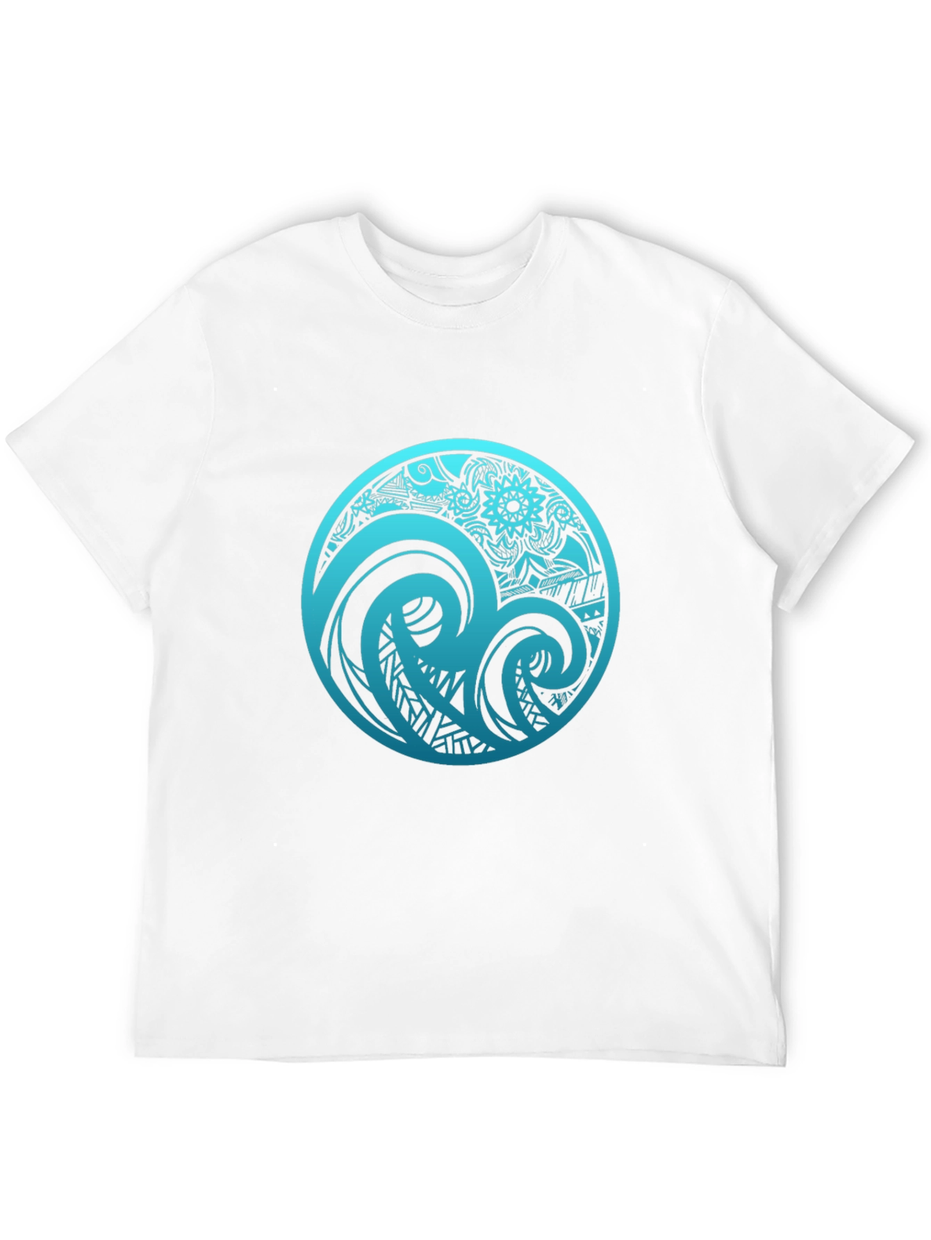 Tribal Wave Graphic T-Shirt - Black