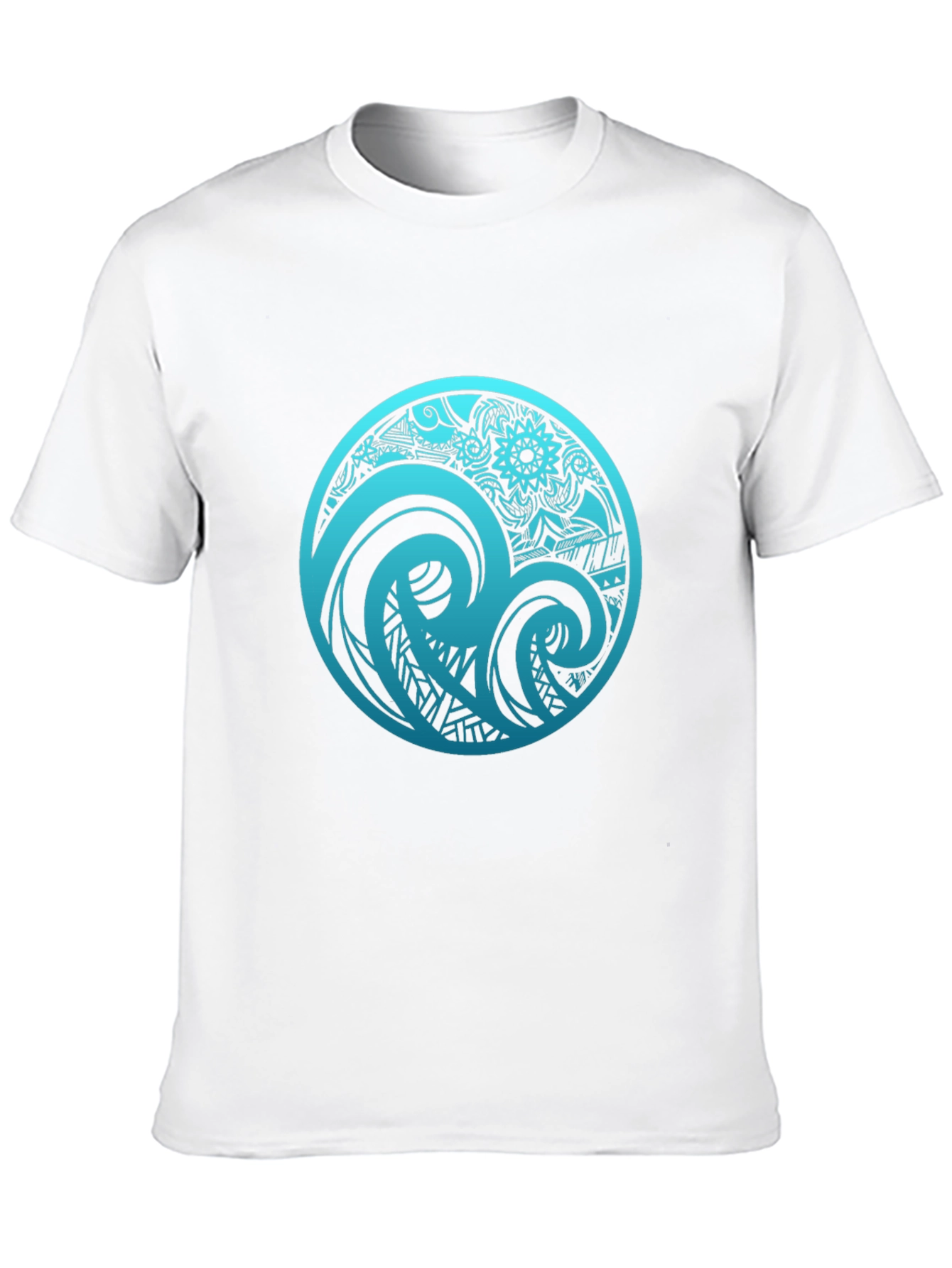 Tribal Wave Graphic T-Shirt - Black