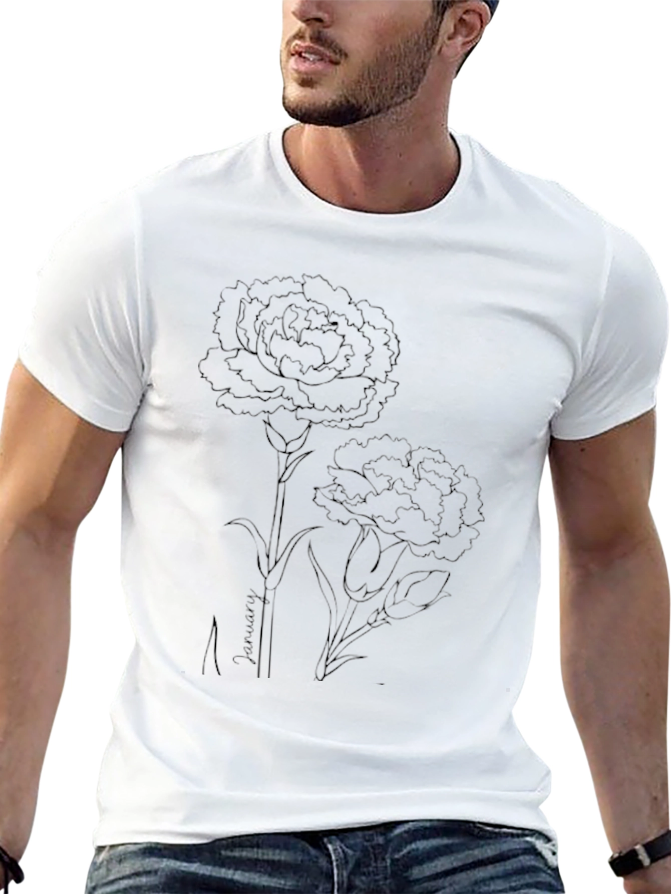 January Birth Flower Carnation Tee