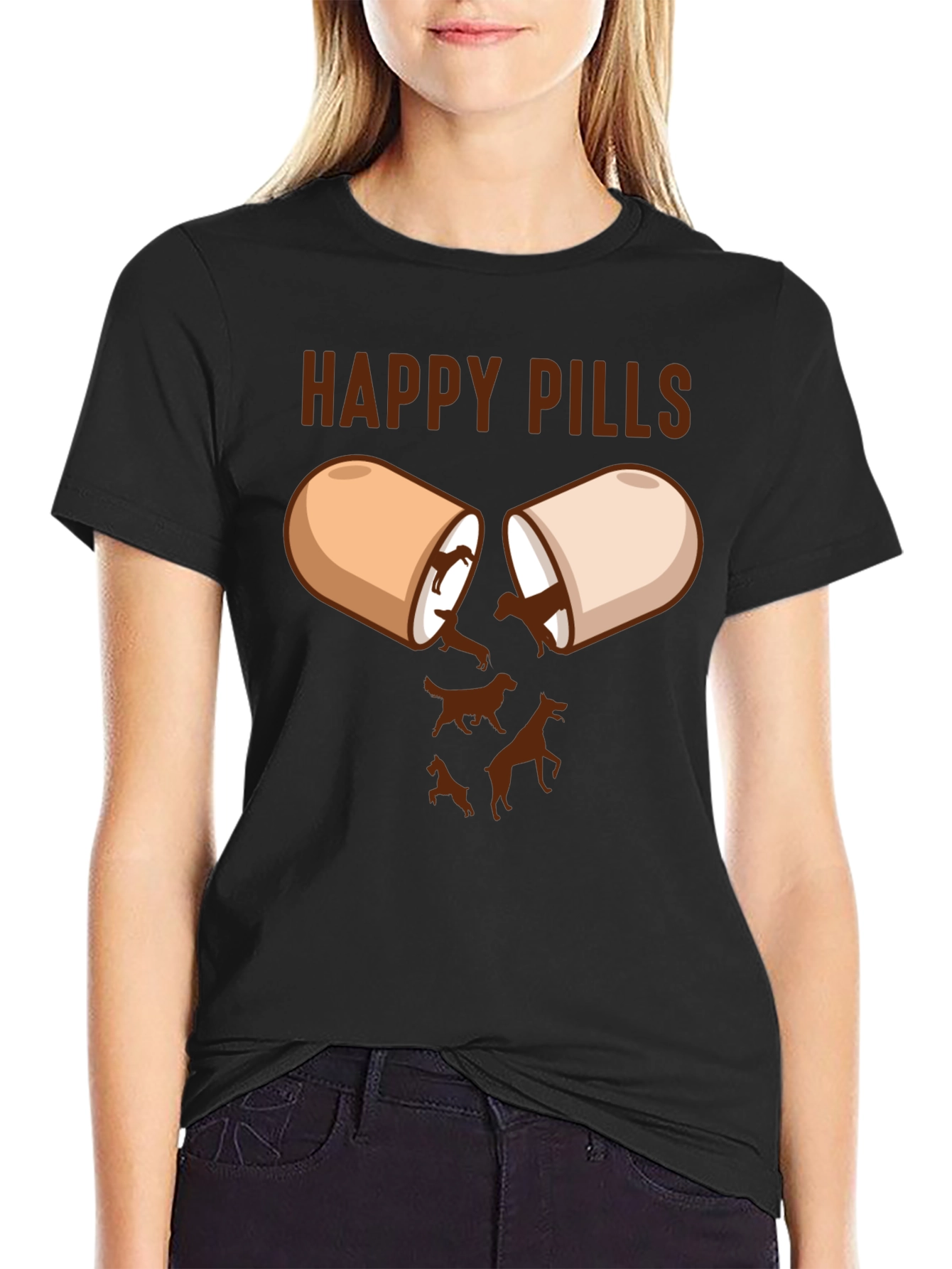 Happy Pills Dog T-Shirt Funny Canine Lover Tee