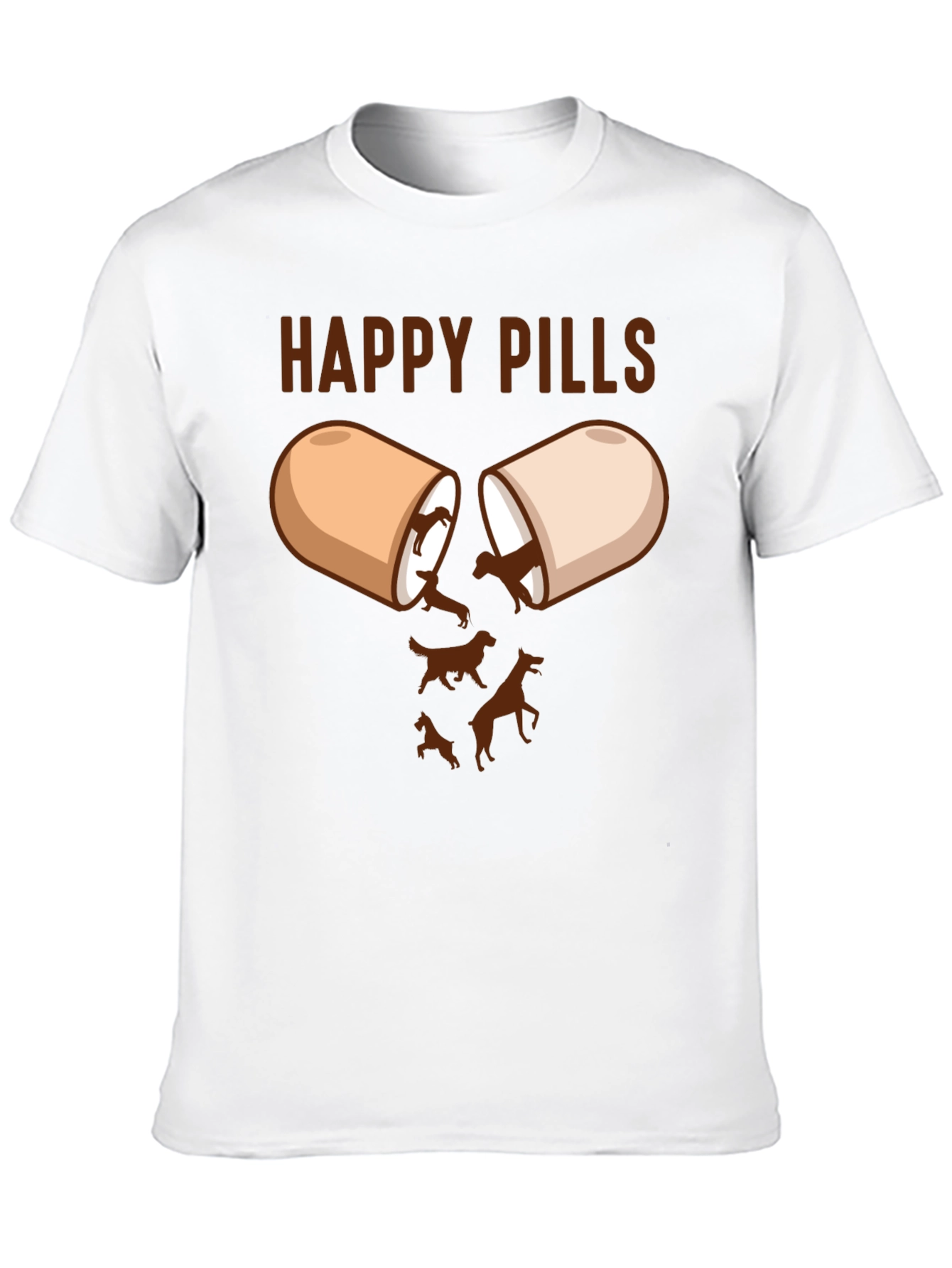 Happy Pills Dog T-Shirt Funny Canine Lover Tee