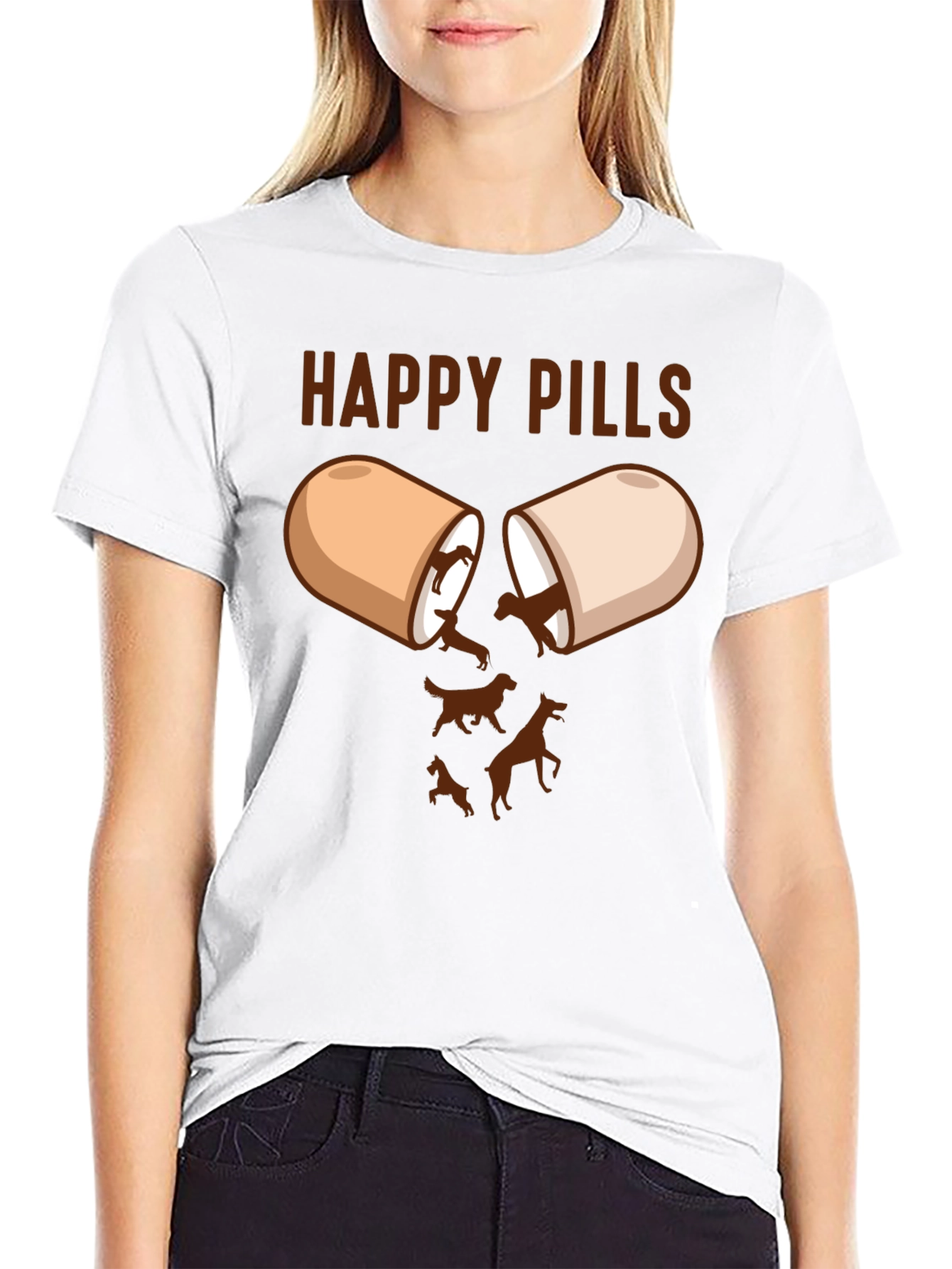 Happy Pills Dog T-Shirt Funny Canine Lover Tee