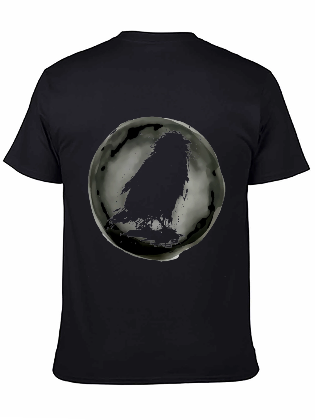 Raven Ink Circle Graphic Tee - Stylish Casual Wear